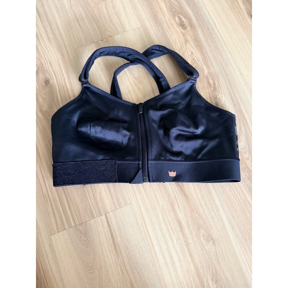 SheFit Flex Medium Impact Sports Bra Black Rose Gold Size 2 Luxe